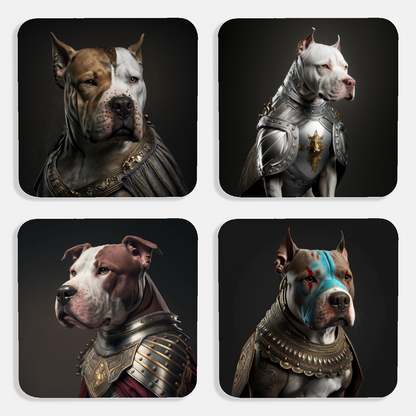 Pitbull Warriors - Set Of 4 Unique High Quality Coasters