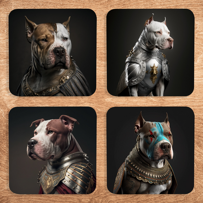 Pitbull Warriors - Set Of 4 Unique High Quality Coasters