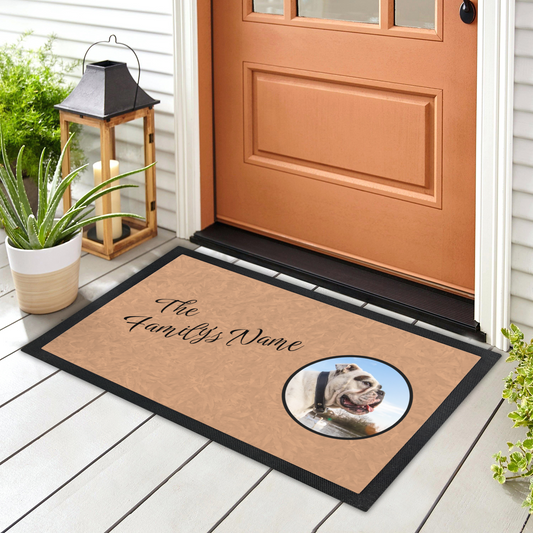 Personalized Doormat With Your Family Name & Pet Photo Upload