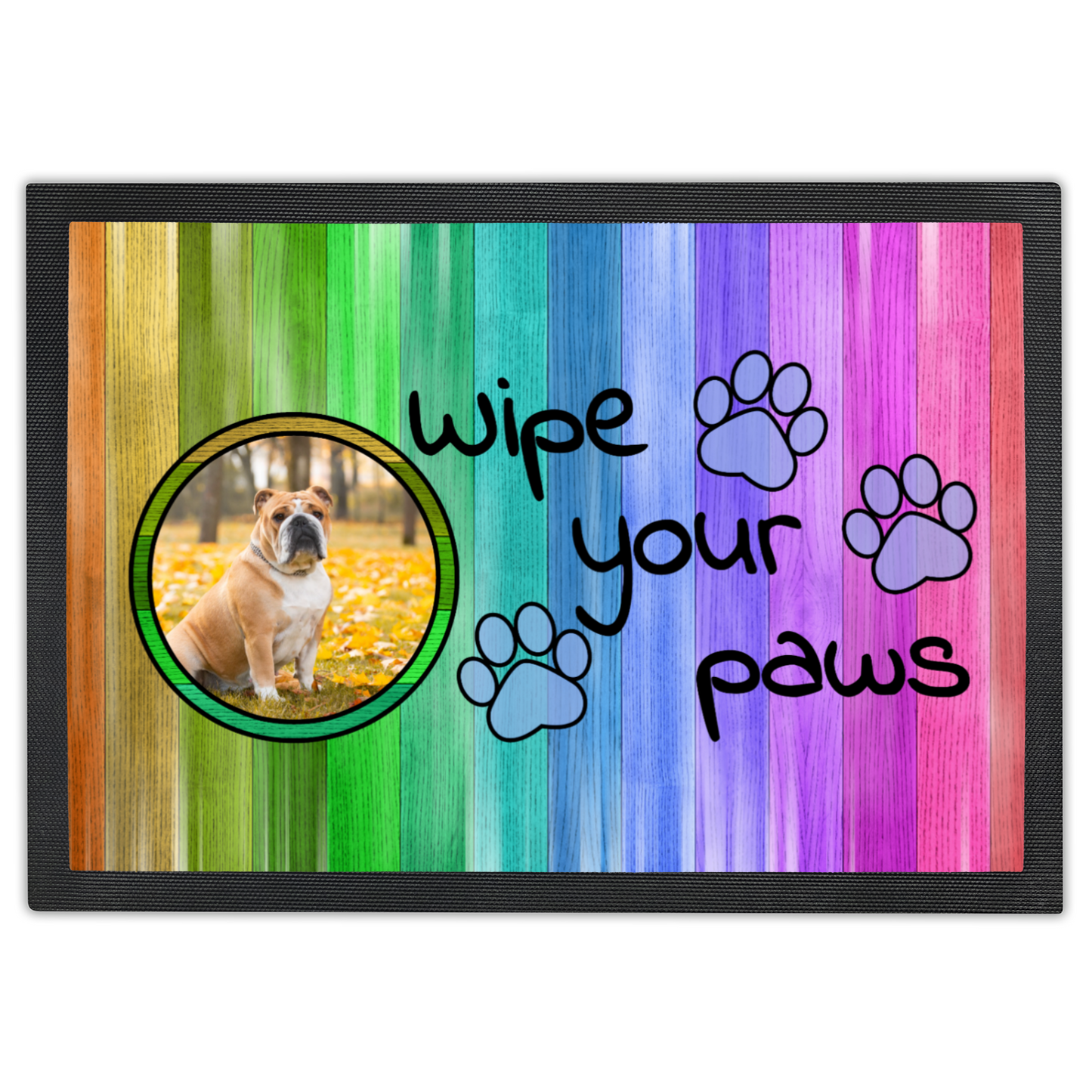 Wipe Your Paws Personalized Doormat With Photo Upload