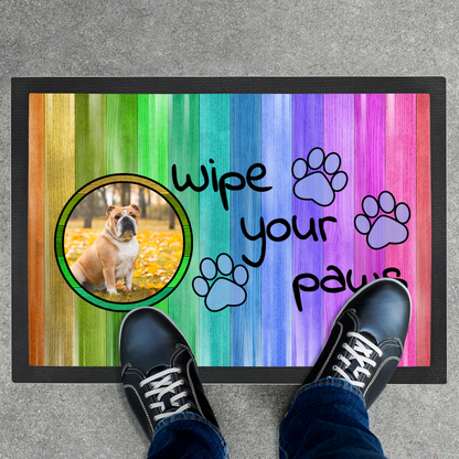 Wipe Your Paws Personalized Doormat With Photo Upload