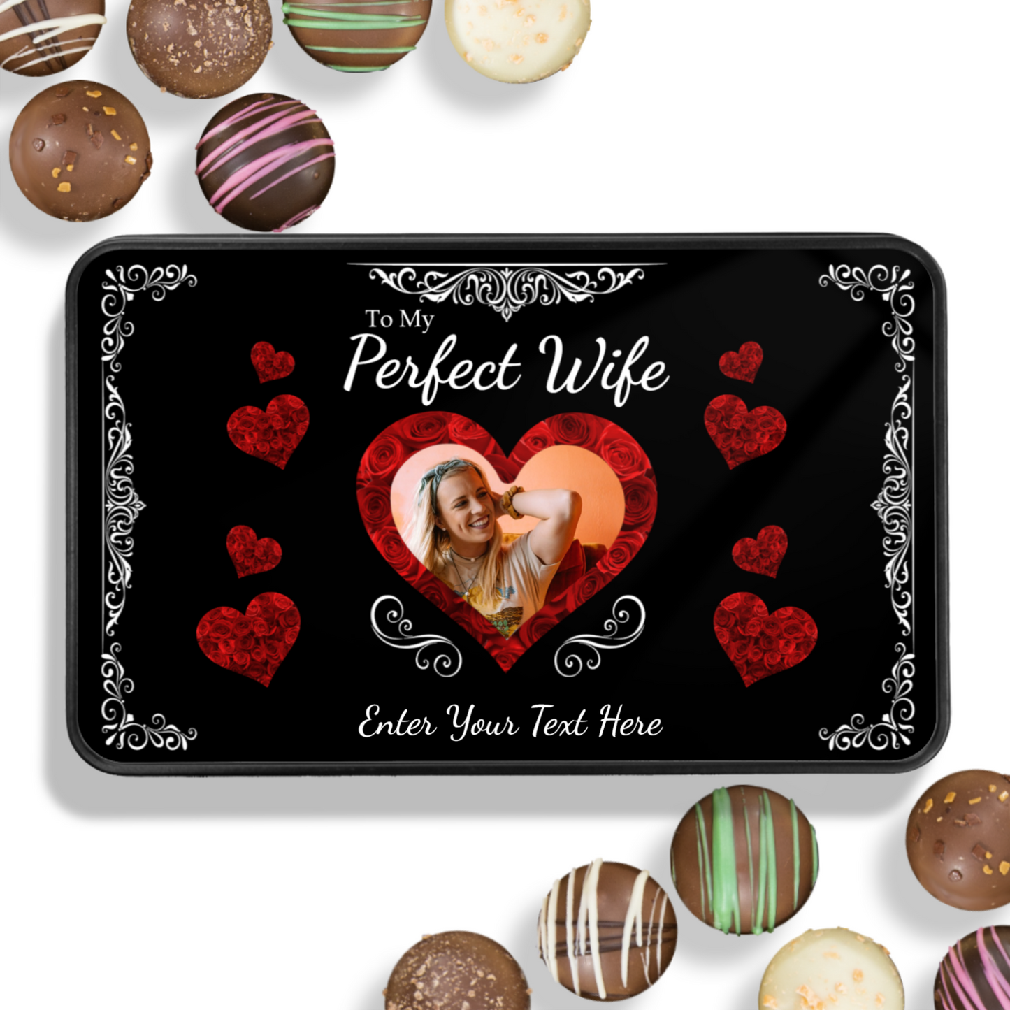 To My Perfect Wife Handmade Chocolates In A Personalized Keepsake Tin