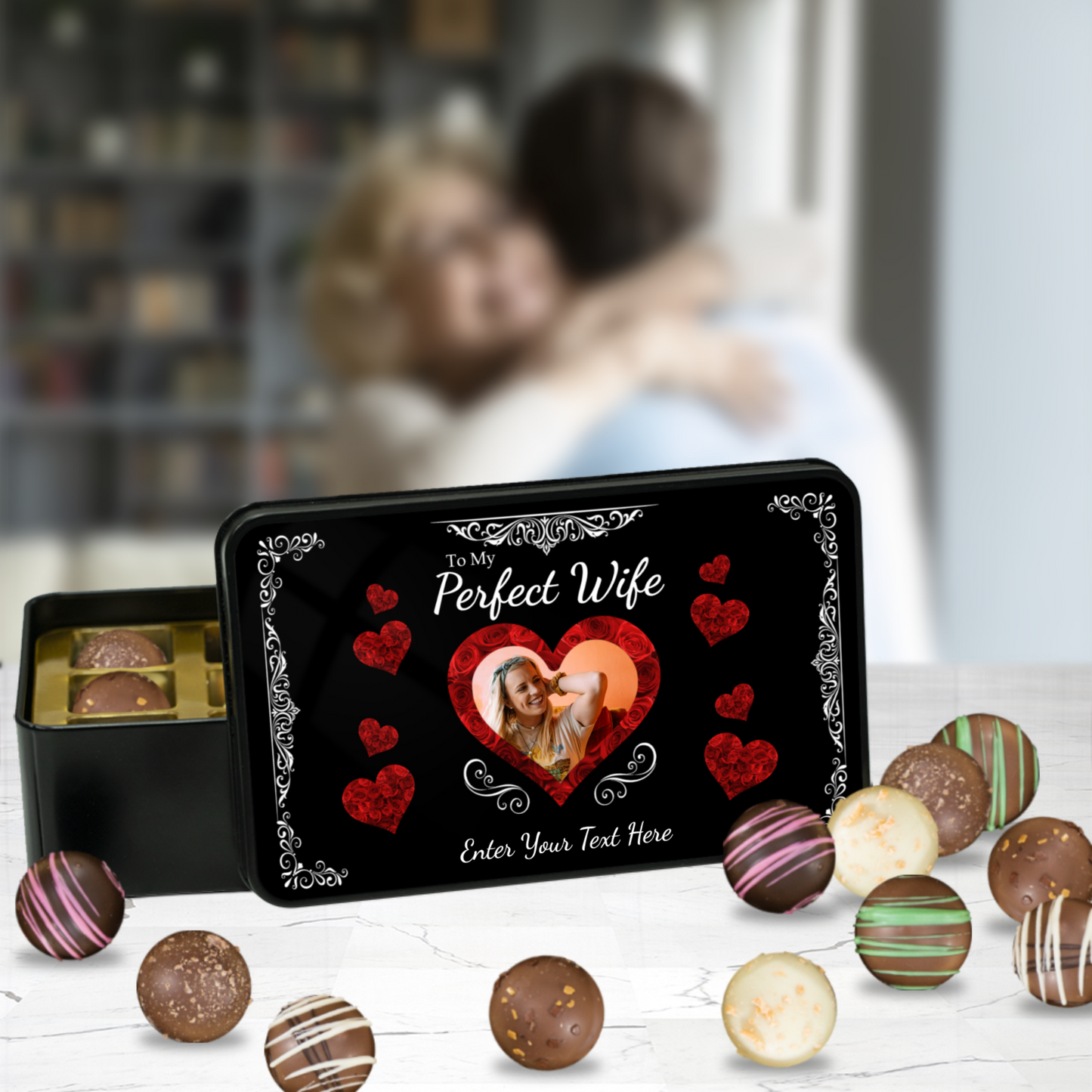 To My Perfect Wife Handmade Chocolates In A Personalized Keepsake Tin