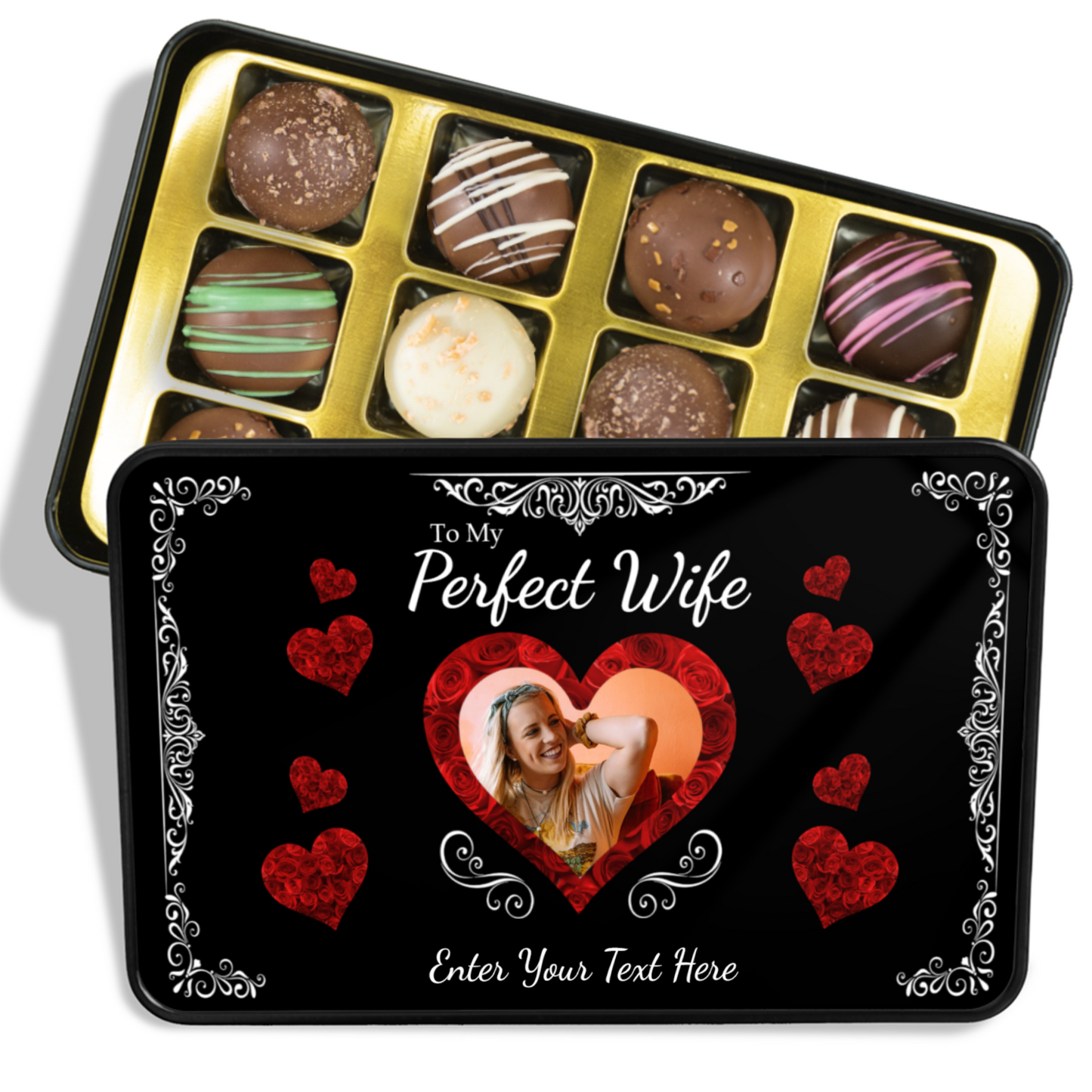 To My Perfect Wife Handmade Chocolates In A Personalized Keepsake Tin