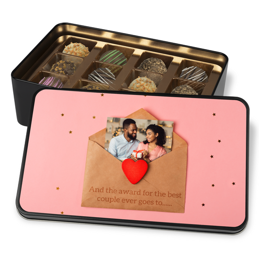 The Award For Best Couple Handmade Chocolates In A Personalized Keepsake Tin