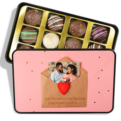 The Award For Best Couple Handmade Chocolates In A Personalized Keepsake Tin