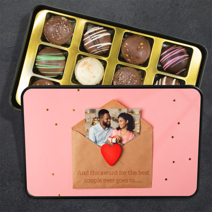 The Award For Best Couple Handmade Chocolates In A Personalized Keepsake Tin