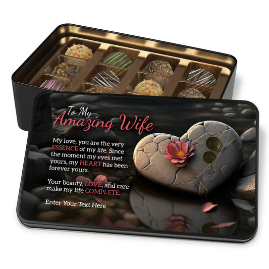 To My Amazing Wife Keepsake Handmade Chocolates In A Personalized Keepsake Tin