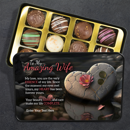 To My Amazing Wife Keepsake Handmade Chocolates In A Personalized Keepsake Tin