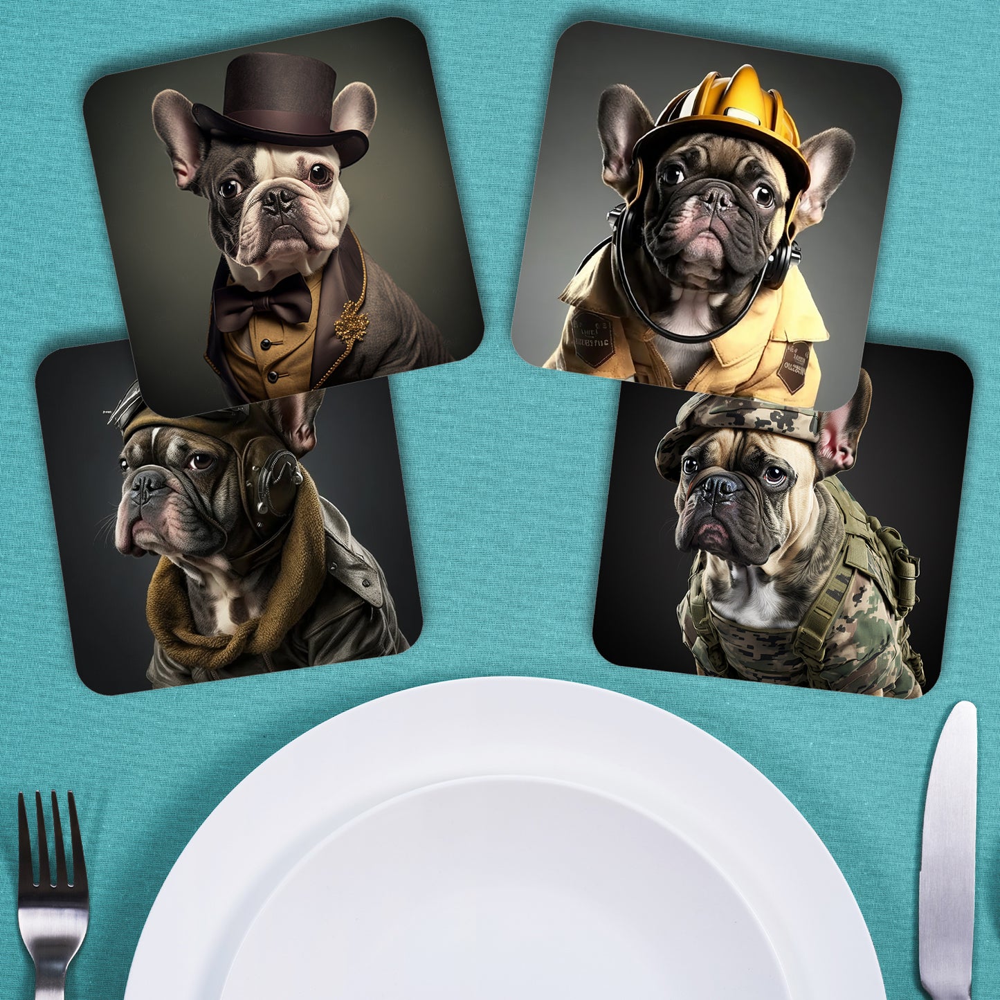 French Bulldog Professionals - Set Of 4 Unique High Quality Coasters