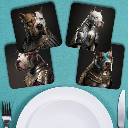 Pitbull Warriors - Set Of 4 Unique High Quality Coasters